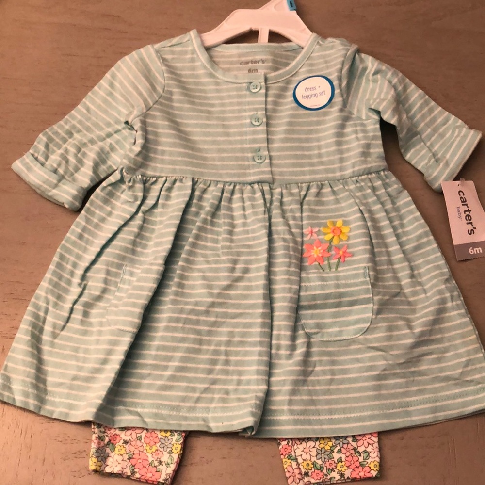 6 mos Baby Girl’s Dress and legging set